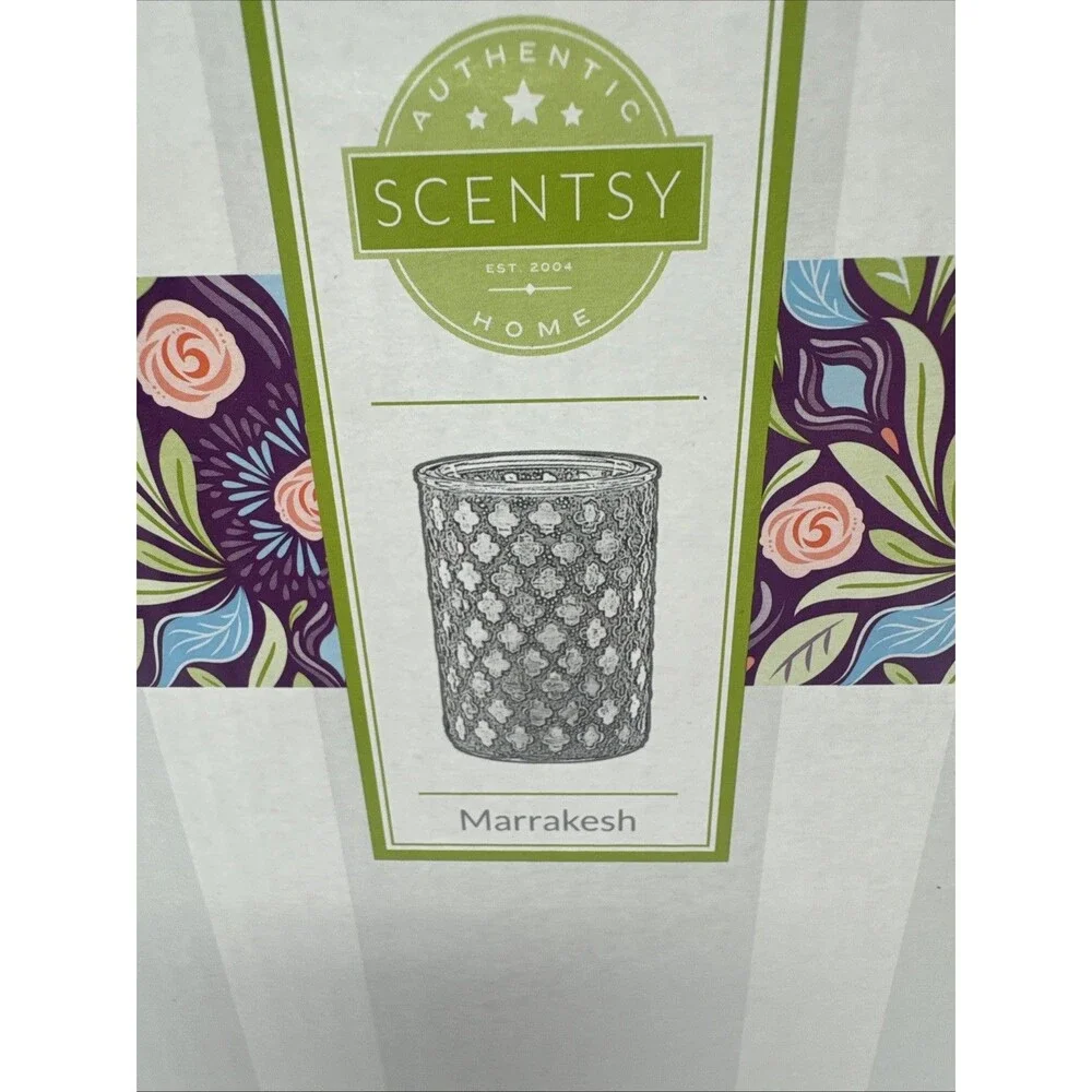 Scentsy Wax Warmer Marrakesh Blue Glass Design NEW Retired Eastern Flair